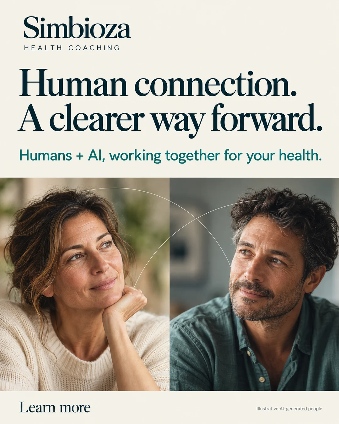 Illustrative AI-generated people in conversation